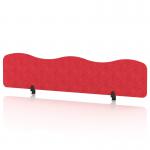 Sch! Acoustic Desktop Screen - Wave - 1800 x 400mm - Poppy Red SCH00512