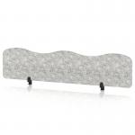Sch! Acoustic Desktop Screen - Wave - 1800 x 400mm - Pebble Light Grey SCH00519
