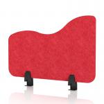 Sch! Acoustic Desktop Side Screen - Wave - 600 x 400mm - Poppy Red SCH00522