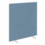 Impulse Plus Oblong 1650/1000 Floor Free Standing Screen Sky Blue Fabric Light Grey Edges SCR10306
