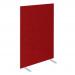 Impulse Plus Oblong 1500600 Floor Free Standing Screen Burgundy Fabric Light Grey Edges SCR10345