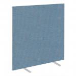 Impulse Plus Oblong 1500/1400 Floor Free Standing Screen Sky Blue Fabric Light Grey Edges SCR10387