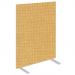 Impulse Plus Oblong 1200600 Floor Free Standing Screen Beige Fabric Light Grey Edges SCR10406