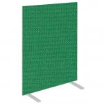 Impulse Plus Oblong 1200/600 Floor Free Standing Screen Palm Green Fabric Light Grey Edges SCR10411