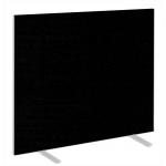 Impulse Plus Oblong 1200/1400 Floor Free Standing Screen Black Fabric Light Grey Edges SCR10443