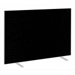 Impulse Plus Oblong 1200/1600 Floor Free Standing Screen Black Fabric Light Grey Edges SCR10461