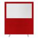 Impulse Plus Clear Half Vision 18001600 Floor Free Standing Screen Burgundy Fabric Light Grey Edges SCR10471