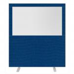 Impulse Plus Clear Half Vision 1800/1600 Floor Free Standing Screen Powder Blue Fabric Light Grey Edges SCR10475