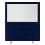 Impulse Plus Clear Half Vision 1800/1600 Floor Free Standing Screen Royal Blue Fabric Light Grey Edges SCR10476