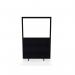 Impulse Plus Clear Half Vision 18001200 Floor Free Standing Screen Black Fabric Light Grey Edges SCR10479