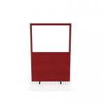 Impulse Plus Clear Half Vision 18001200 Floor Free Standing Screen Burgundy Fabric Light Grey Edges SCR10480