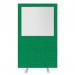 Impulse Plus Clear Half Vision 1800/1200 Floor Free Standing Screen Palm Green Fabric Light Grey Edges SCR10483