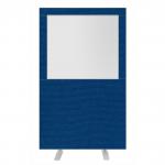 Impulse Plus Clear Half Vision 1800/1200 Floor Free Standing Screen Powder Blue Fabric Light Grey Edges SCR10484