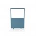 Impulse Plus Clear Half Vision 18001200 Floor Free Standing Screen Sky Blue Fabric Light Grey Edges SCR10486