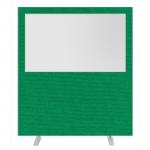 Impulse Plus Clear Half Vision 1650/1600 Floor Free Standing Screen Palm Green Fabric Light Grey Edges SCR10492