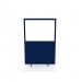 Impulse Plus Clear Half Vision 1650/1600 Floor Free Standing Screen Powder Blue Fabric Light Grey Edges SCR10493