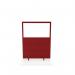 Impulse Plus Clear Half Vision 16501200 Floor Free Standing Screen Burgundy Fabric Light Grey Edges SCR10498