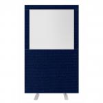 Impulse Plus Clear Half Vision 1650/1200 Floor Free Standing Screen Royal Blue Fabric Light Grey Edges SCR10503