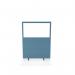 Impulse Plus Clear Half Vision 16501200 Floor Free Standing Screen Sky Blue Fabric Light Grey Edges SCR10504