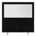 Impulse Plus Clear Half Vision 1500/1600 Floor Free Standing Screen Black Fabric Light Grey Edges SCR10506