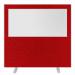 Impulse Plus Clear Half Vision 15001600 Floor Free Standing Screen Burgundy Fabric Light Grey Edges SCR10507