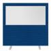 Impulse Plus Clear Half Vision 15001600 Floor Free Standing Screen Powder Blue Fabric Light Grey Edges SCR10511