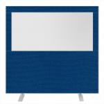 Impulse Plus Clear Half Vision 1500/1600 Floor Free Standing Screen Powder Blue Fabric Light Grey Edges SCR10511