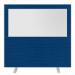 Impulse Plus Clear Half Vision 1500/1600 Floor Free Standing Screen Powder Blue Fabric Light Grey Edges SCR10511