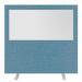 Impulse Plus Clear Half Vision 15001600 Floor Free Standing Screen Sky Blue Fabric Light Grey Edges SCR10513