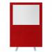 Impulse Plus Clear Half Vision 15001200 Floor Free Standing Screen Burgundy Fabric Light Grey Edges SCR10516