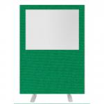 Impulse Plus Clear Half Vision 1500/1200 Floor Free Standing Screen Palm Green Fabric Light Grey Edges SCR10519