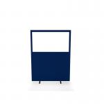 Impulse Plus Clear Half Vision 15001200 Floor Free Standing Screen Powder Blue Fabric Light Grey Edges SCR10520