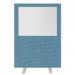 Impulse Plus Clear Half Vision 15001200 Floor Free Standing Screen Sky Blue Fabric Light Grey Edges SCR10522