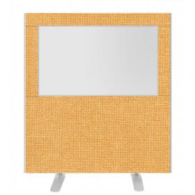 Impulse Plus Clear Half Vision 12001200 Floor Free Standing Screen Beige Fabric Light Grey Edges SCR10532