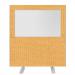 Impulse Plus Clear Half Vision 1200/1200 Floor Free Standing Screen Beige Fabric Light Grey Edges SCR10532