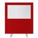 Impulse Plus Clear Half Vision 12001200 Floor Free Standing Screen Burgundy Fabric Light Grey Edges SCR10534