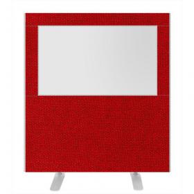 Impulse Plus Clear Half Vision 12001200 Floor Free Standing Screen Burgundy Fabric Light Grey Edges SCR10534