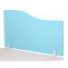Wave 400/1800 Desktop Divider Rounded Corners Frosted Light Blue 6mm Acrylic SCR11151