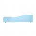 Wave 400/1600 Desktop Divider Rounded Corners Frosted Light Blue 6mm Acrylic SCR11152