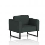 Brixworth Armchair With Black Legs In Rivet Fabric - Charcoal SF000009