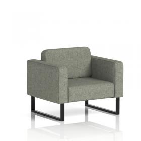 Brixworth Armchair With Black Legs In Rivet Fabric - Vitreous SF000013