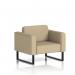 The image shows a modern and stylish Dynamic Sofas Brixworth armchair with sleek black legs. It is upholstered in a soft and durable main line flax fabric, adding a touch of sophistication to any space.