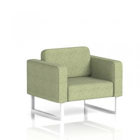 Brixworth Armchair With White Legs In Rivet Fabric - Burnish SF000044