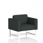 Brixworth Armchair With White Legs In Rivet Fabric - Charcoal SF000045