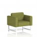 Brixworth Armchair With White Legs In Rivet Fabric - Olive SF000047