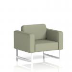 Brixworth Armchair With White Legs In Main Line Flax Fabric - Newbury SF000058