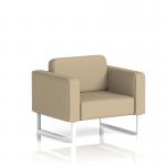 Brixworth Armchair With White Legs In Main Line Flax Fabric - Upminster SF000060