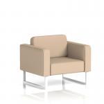 Brixworth Armchair With White Legs In Synergy Fabric - Affix SF000062