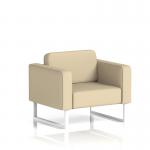 Brixworth Armchair With White Legs In Sumi Fabric - Zen SF000073