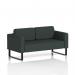 Brixworth Sofa 2 Seater With Black Legs In Rivet Fabric - Charcoal SF000081